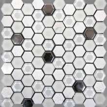Стеклянная мозаика Hexagono Blanco 30.5x30.2