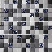 Стеклянная мозаика Mezclas Urban Grey + Drops Antracita 15% 31.6x31.6