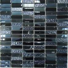 Super Line (black) Мозаика стеклянная с камнем Super Line (black) 15х48х8