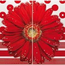 VITEL GERBERA BIG Панно красное R 55х40