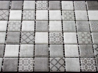 Стеклянная мозаика Graphic Riviere Gris Decor 31.6x31.6 Mosavit