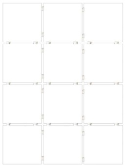 1230HS Мозаика Конфетти белый, полотно 30х40 из 12 частей 9,9х9,9