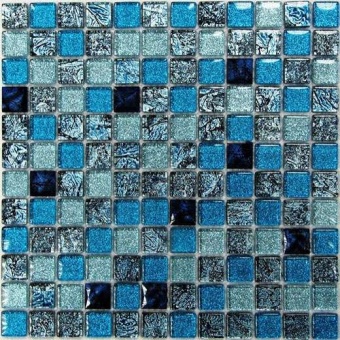 Satin Blue Мозаика стеклянная Satin Blue 23х23х8