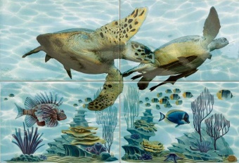 Лагуна ПН4ЧППГ Панно "Черепаха" 49,8х72,8 (из 4-х плиток)