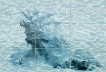 Лагуна 7КР Панно "Корабль" 109,2х74,7 (из 9 плиток)