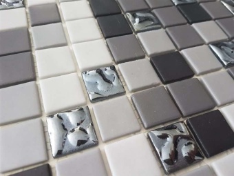 Стеклянная мозаика Mezclas Urban Grey + Drops Antracita 15% 31.6x31.6